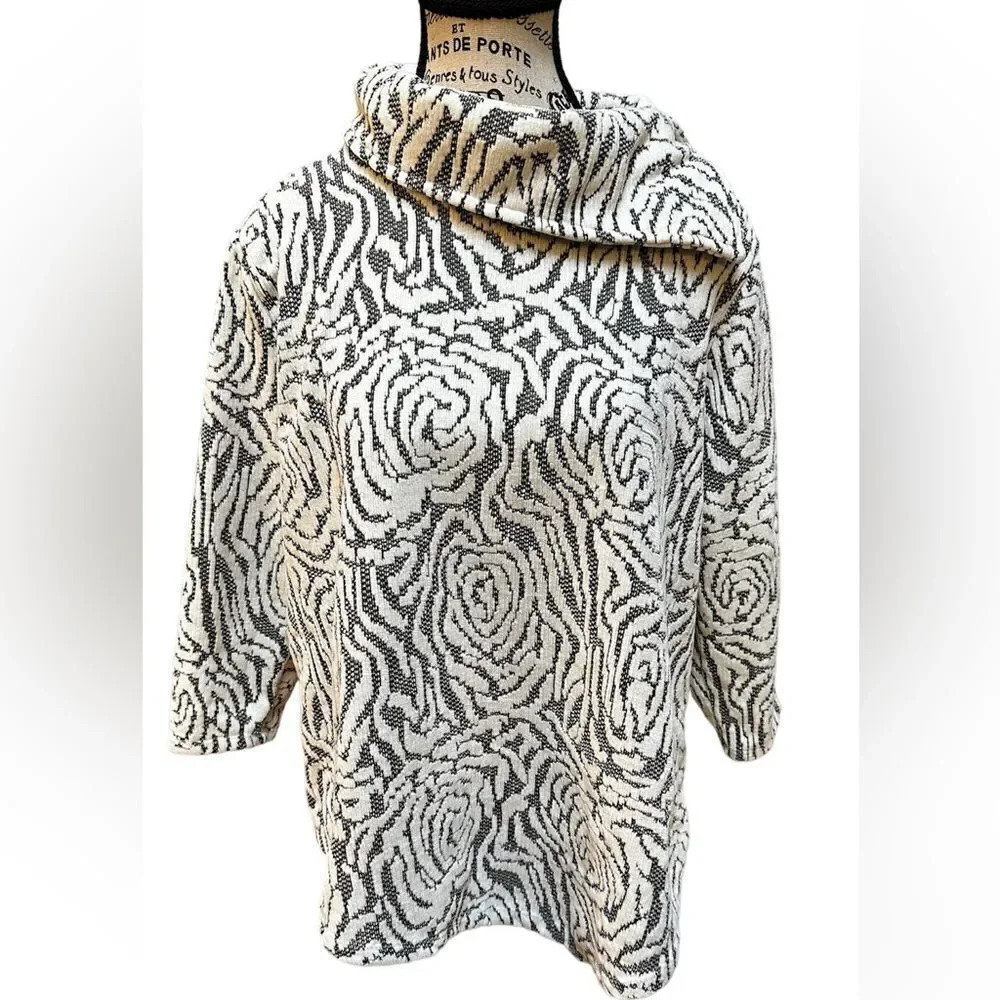 Womens Ruby Rd. Mint Condition Floral Side Button Cowl Neck Tunic